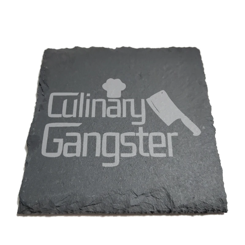 

Culinary Gangster Natural Rock Coasters Black Slate for Mug Water Cup Beer Wine Goblet J216