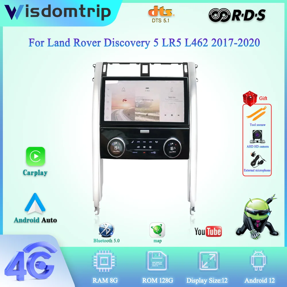 

For Land Rover Discovery 5 LR5 L462 2017-2020 Smart Multimedia Video Player Radio GPS 4G WIFI Navigation Carplay+AUTO Android12