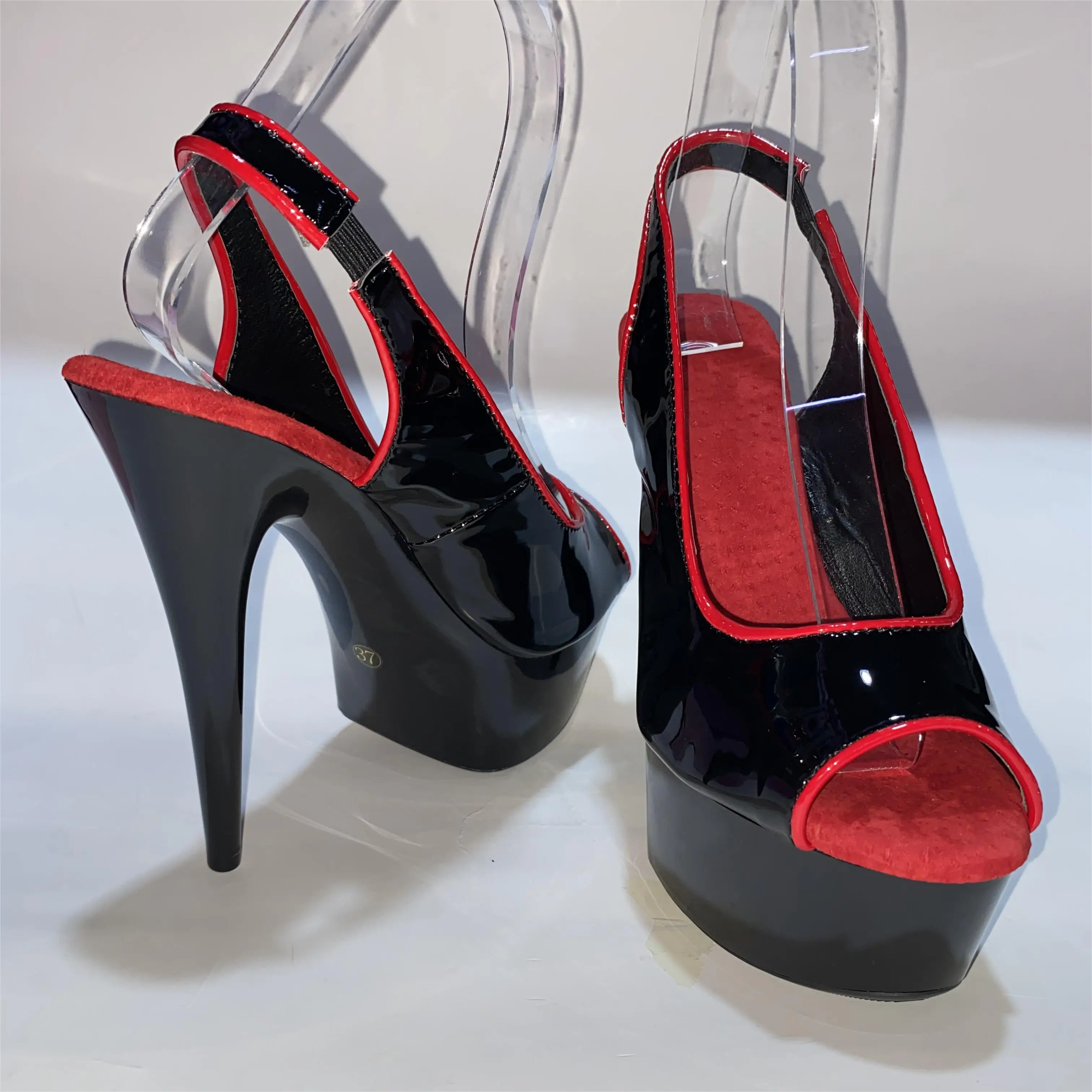 

15cm sexy heels, model party open-toe, bare-legged platform strappy 6-inch stiletto dance shoes