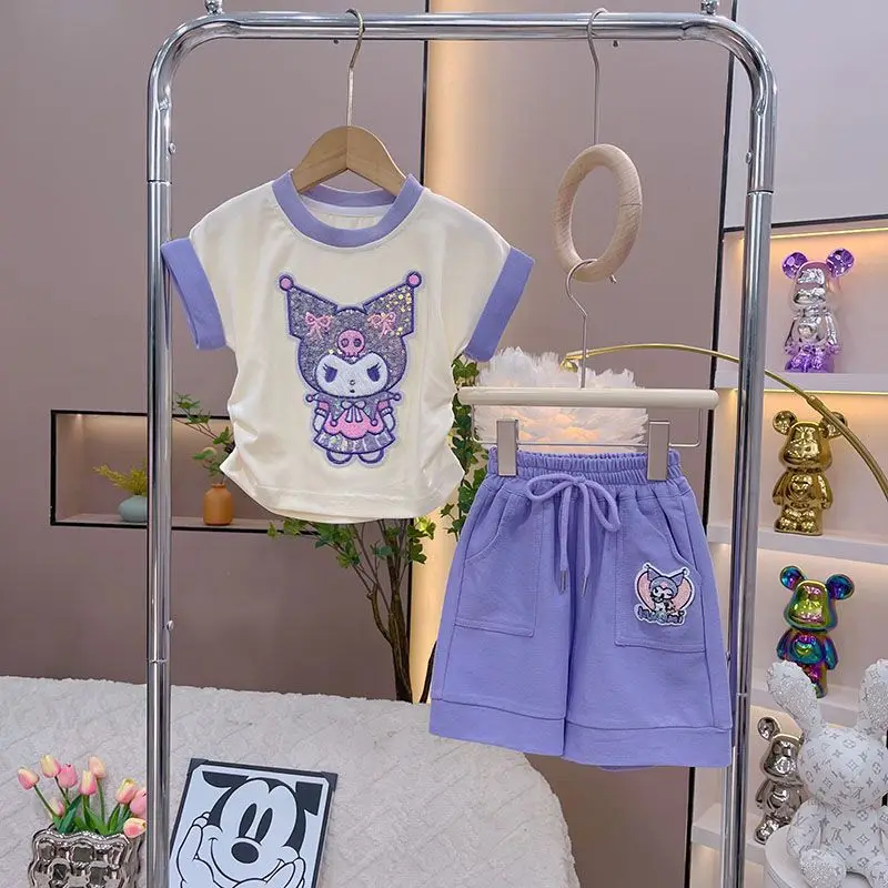 2Pcs 2024 Kuromi My Melody Girls Short-Sleeved Pants Kawaii Sanrio Anime Children Summer Suit Sweet Cute Babys Clothes Kid Gift
2Pcs 2024 Kuromi My Melody Girls Short-Sleeved Pants Kawaii Sanrio Anime Children Summer Suit Sweet Cute Babys Clothes Kid Gift