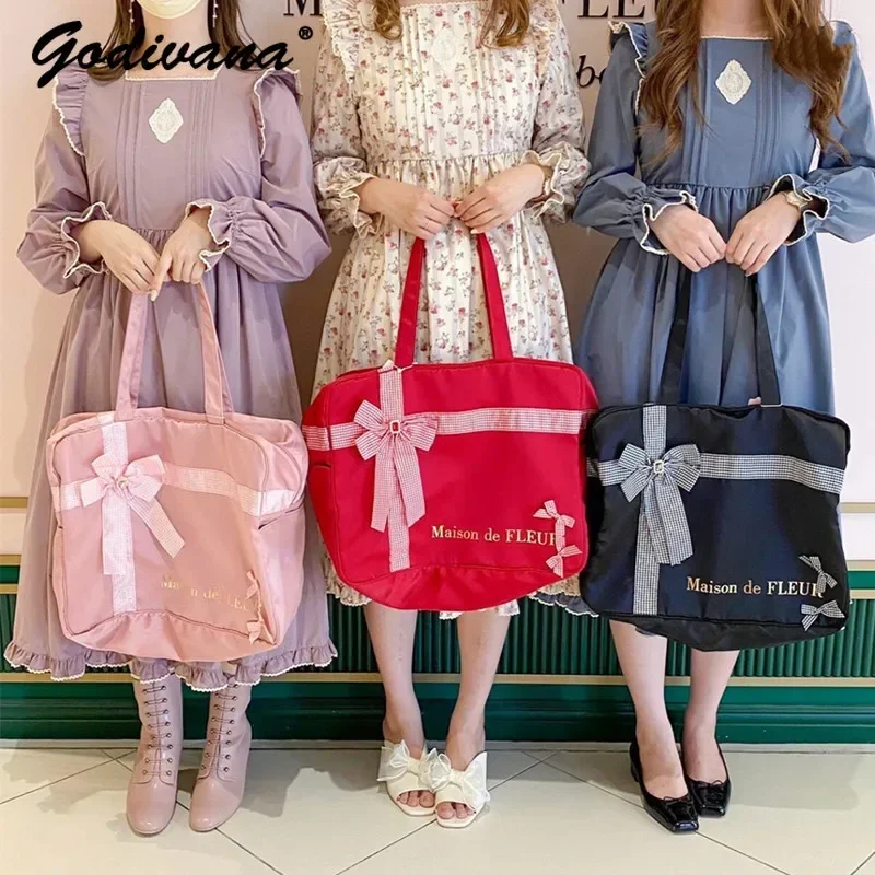 Japanese Lolita Large Capacity Travel Bag Yoga Shoulder Bag Dance Ballet Fitness Japanese Bow Shoulder Women's Hand Bags 
Japanese Lolita Large Capacity Travel Bag Yoga Shoulder Bag Dance Ballet Fitness Japanese Bow Shoulder Women's Hand Bags