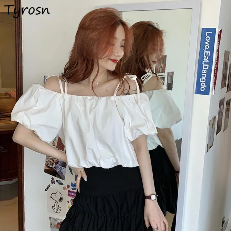 Women Blouse Fashion Simple Sweet Summer Slash Neck Design Puff Sleeve All-match Solid Tender Leisure Loose Korean Style Elegant
Women Blouse Fashion Simple Sweet Summer Slash Neck Design Puff Sleeve All-match Solid Tender Leisure Loose Korean Style Elegant