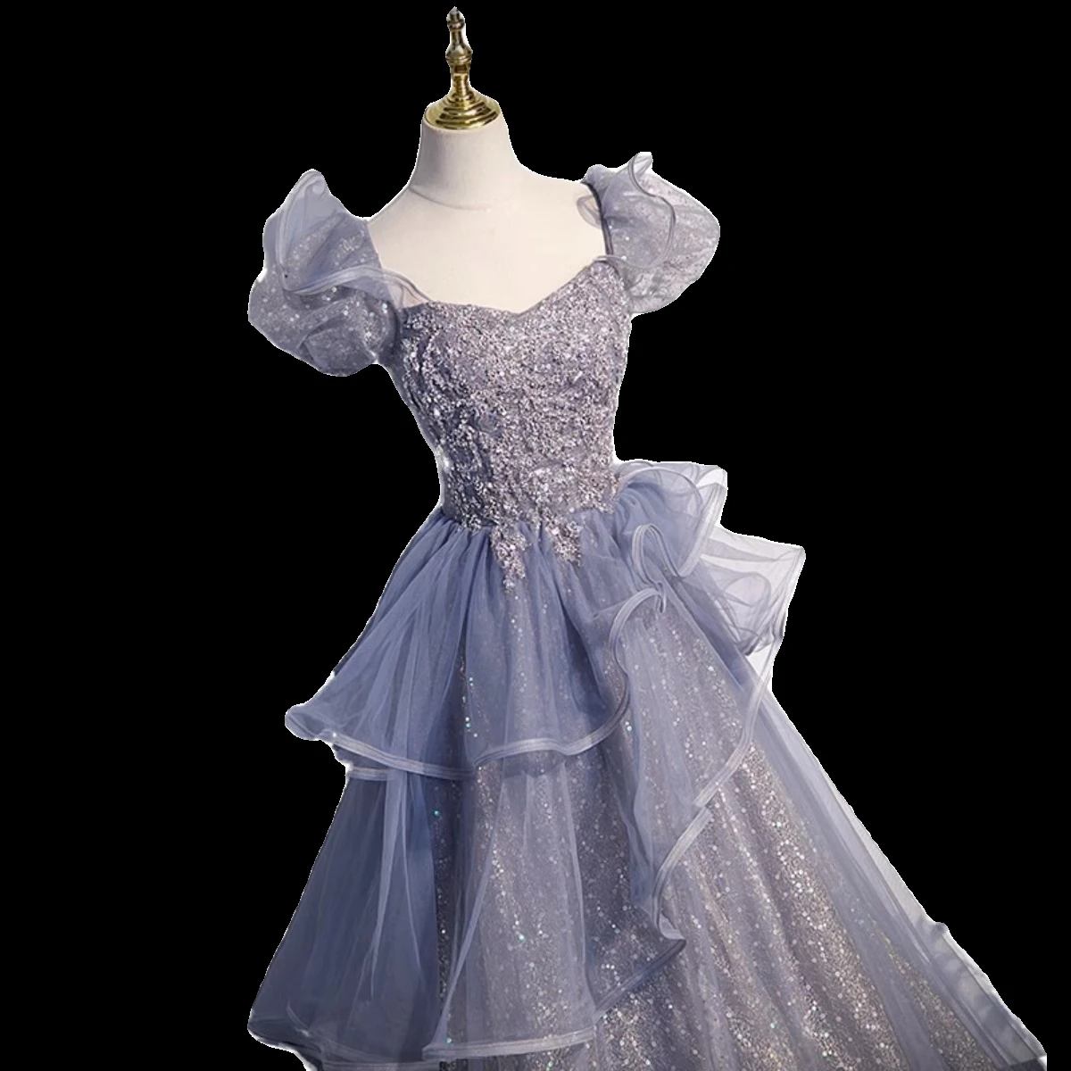 Art exam performance evening dress female folk singer host French princess dress
Art exam performance evening dress female folk singer host French princess dress