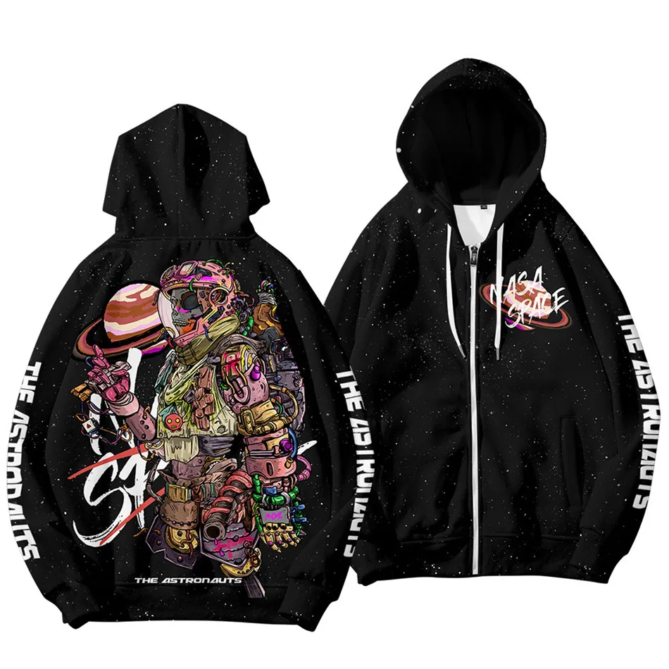 Space Astronaut Hoodies Men Women Unisex Fashion Harajuku Sweatshirt Hoodie Hip hop Zip up Jacket and Coat Brand Clothing
Space Astronaut Hoodies Men Women Unisex Fashion Harajuku Sweatshirt Hoodie Hip hop Zip up Jacket and Coat Brand Clothing