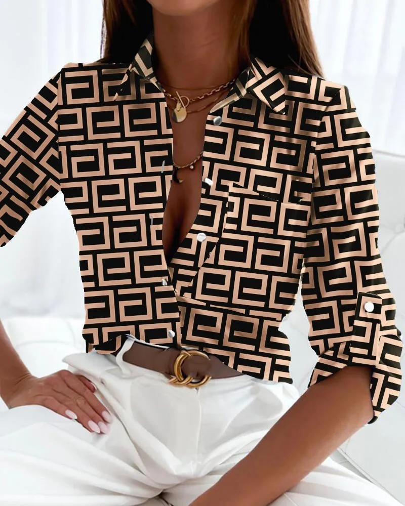 Autumn Long Sleeve Print Shirt Blouse Women Casual Ladies Office Button Striped Shirts For Women Spring Slim Top Elegant Blouses
Autumn Long Sleeve Print Shirt Blouse Women Casual Ladies Office Button Striped Shirts For Women Spring Slim Top Elegant Blouses