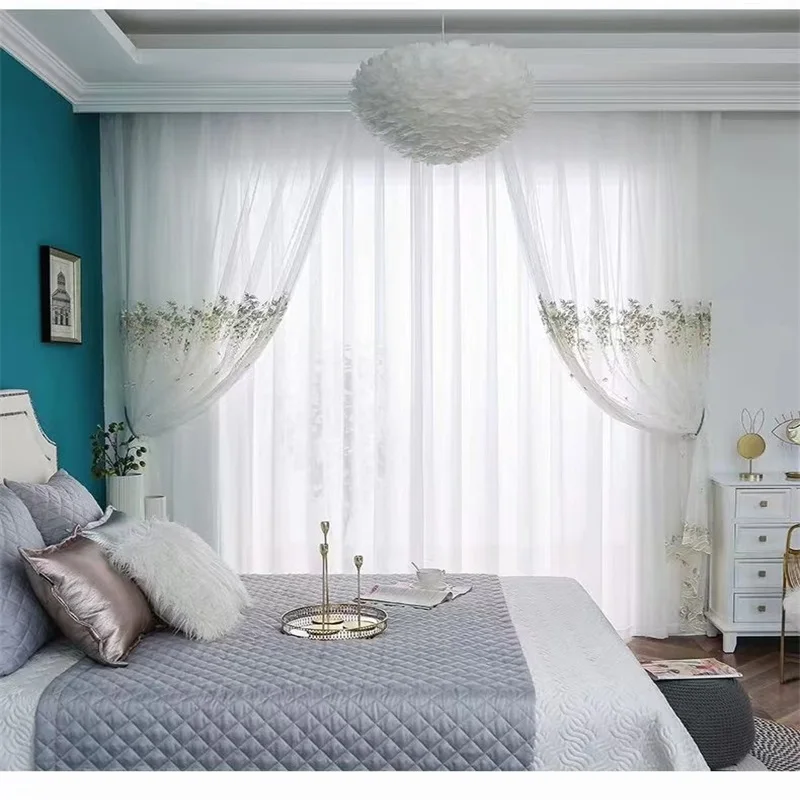 Modern Embroidered Sheer Curtains For Living Room Luxury Voile Curtain Bedroom Tulle Curtains Custom Made Window Drapes
Modern Embroidered Sheer Curtains For Living Room Luxury Voile Curtain Bedroom Tulle Curtains Custom Made Window Drapes