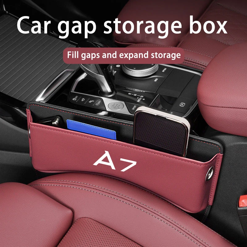Кожаный Органайзер для зазора на сиденье автомобиля, боковой органайзер для хранения консоли, аксессуары для салона Audi A7