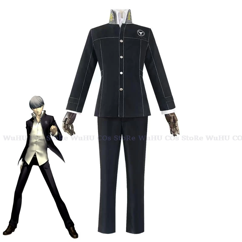 

Anime Shin Megami Tensei Persona 4 Yasogami Yu Narukami Cosplay Costume Adult Men Boy School Uniform Men Suit Halloween Outfits