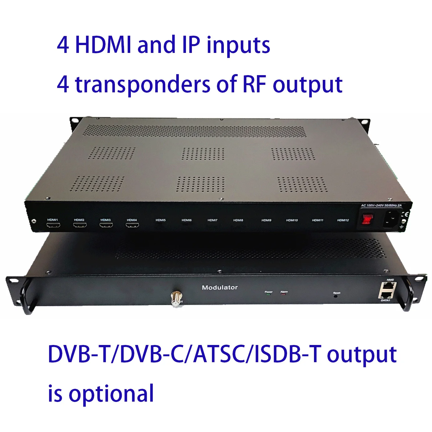 

1080P 4/8 HDMI to DVB-C/DVB-T/ATSC/ISDB-T encoder modulator Digital TV Headend QAM RF Modulator