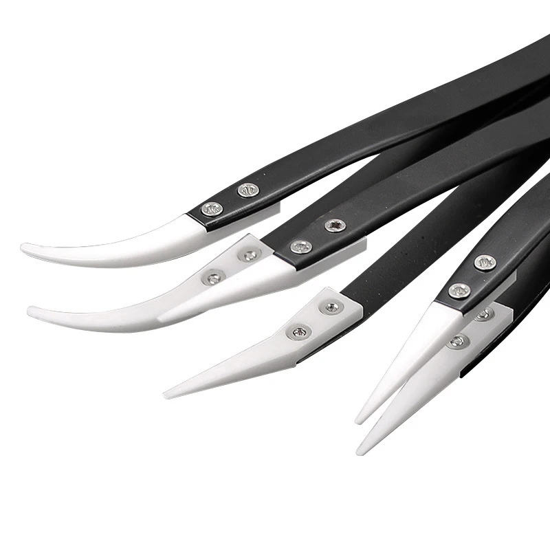 Straight Aimed Ceramic Tweezers for Electronics Soldering with Stainless Steel Handle Black Tweezers Hand Tool Precision Tweezer
Straight Aimed Ceramic Tweezers for Electronics Soldering with Stainless Steel Handle Black Tweezers Hand Tool Precision Tweezer