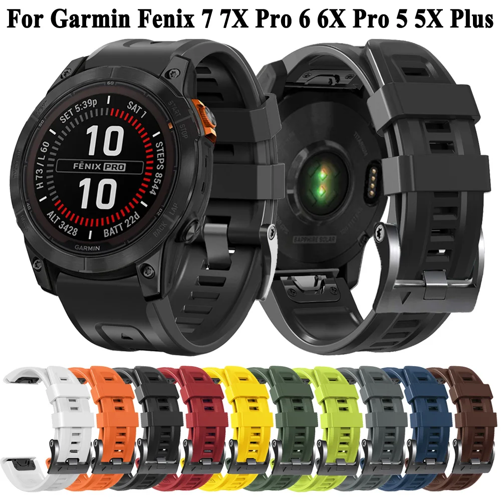 Ремешок силиконовый для смарт-часов Garmin Fenix 7X 7 6 6X Pro 5 5X Plus, сменный Браслет для наручных часов Quickfit, 22 мм 26 мм
Ремешок силиконовый для смарт-часов Garmin Fenix 7X 7 6 6X Pro 5 5X Plus, сменный Браслет для наручных часов Quickfit, 22 мм 26 мм