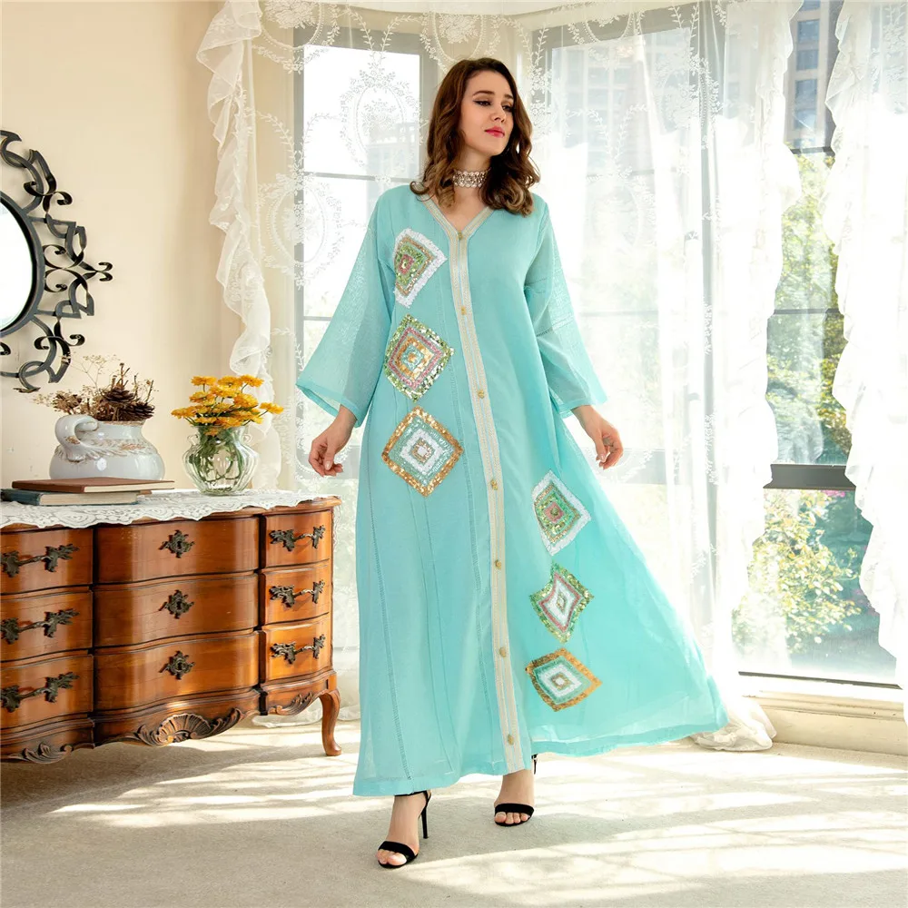 2024 Muslim Women Sequins Embroidery Abaya Long Maxi Dresses Turkey Arabic Kaftan Islamic Party Dubai Moroccan Jalabiya Vestidos
2024 Muslim Women Sequins Embroidery Abaya Long Maxi Dresses Turkey Arabic Kaftan Islamic Party Dubai Moroccan Jalabiya Vestidos