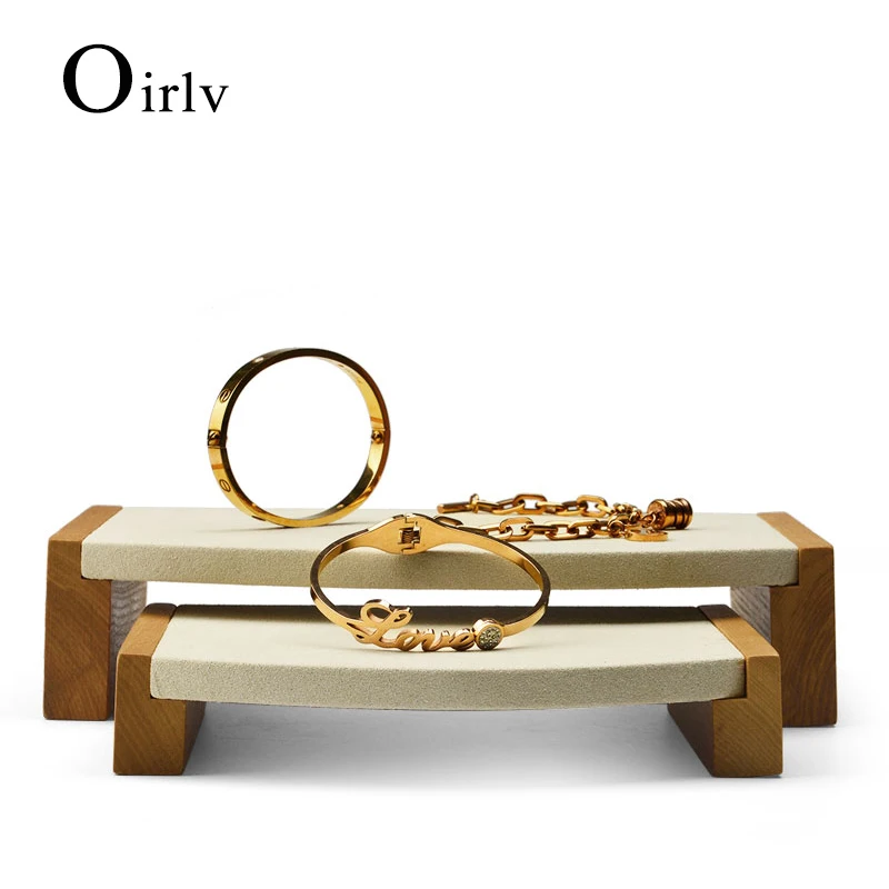 

Oirlv Retro Solid Wood Jewelry Display Stand Showcase/Trade Show Necklace Bracelet Ring Earring Holder Jewelry Shop Props