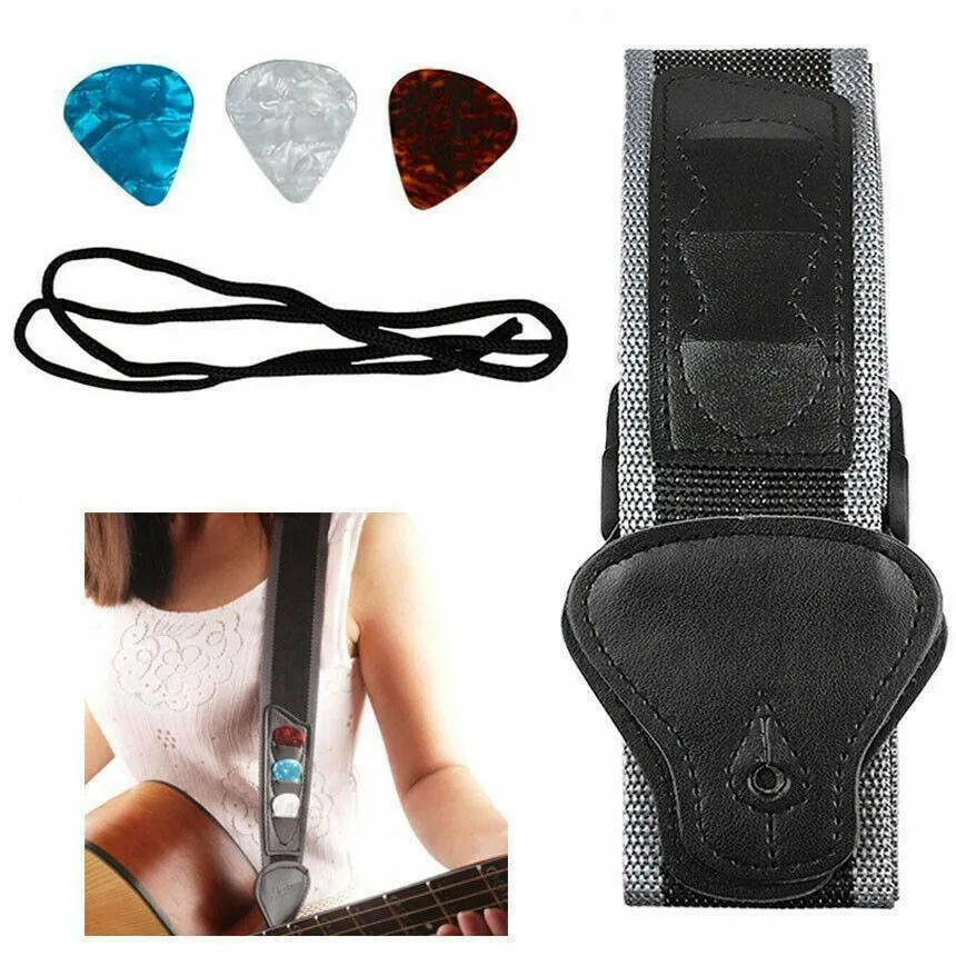 Simple Fashionable High Quality Guitar Strap Pocket 1pc For Acoustic Electric Bass Nylon13.7x7x4cm 3 Picks Adjustable
Simple Fashionable High Quality Guitar Strap Pocket 1pc For Acoustic Electric Bass Nylon13.7x7x4cm 3 Picks Adjustable