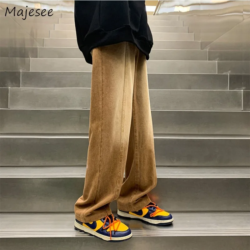 

Jeans Men Vintage Straight Baggy Vibe Korean Fashion Harajuku All-match Couples Streetwear Teens Handsome High Street Chic Ins