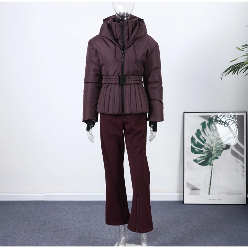 سيدة كامل الجسم بدلة تزلج مقنعين الوقوف الفراء طوق سستة حزام الخصر متوهج السراويل بذلة موضة غمد الرياضة شتاء 2025 ملابس التزلج سيدة كامل الجسم بدلة تزلج مقنعين الوقوف الفراء طوق سستة حزام الخصر متوهج السراويل بذلة موضة غمد الرياضة شتاء 2025 ملابس التزلج