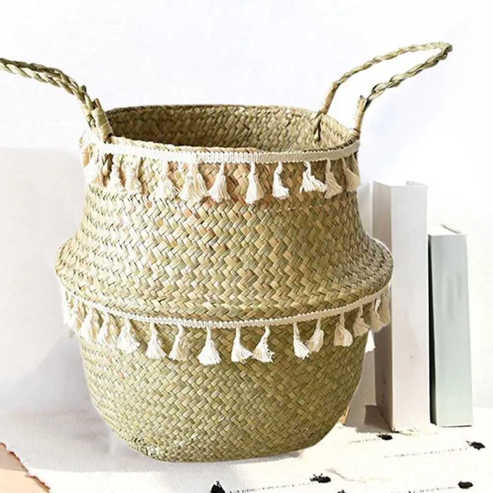 Boho Straw Storage Baskets Handmade Space Saving Rattan Seagrass Belly Foldable with Handle Hand Woven Rattan Basket
Boho Straw Storage Baskets Handmade Space Saving Rattan Seagrass Belly Foldable with Handle Hand Woven Rattan Basket