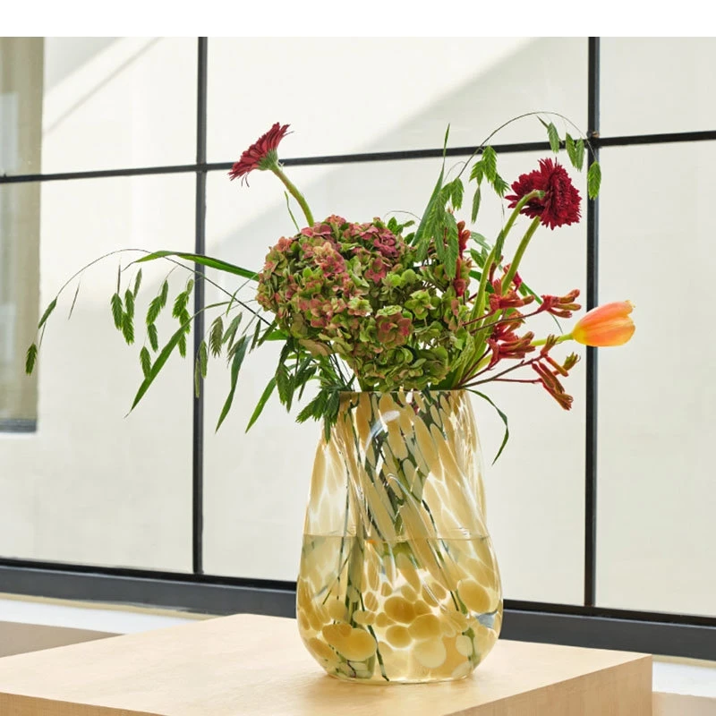 

Decorative Floral Pattern Glass Vase Desk Decoration Transparent Hydroponics Vases Flower Pots Flower Arrangement Modern Decor