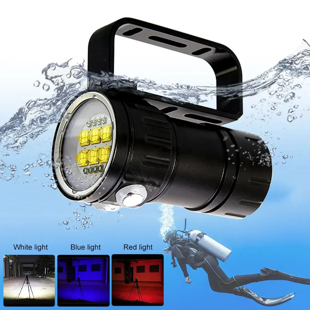 20000Lumens LED Diving Light Super bright led Flashlight Underwater 100m Waterproof Tactical Torch FOR Camera Video Fill Light
20000Lumens LED Diving Light Super bright led Flashlight Underwater 100m Waterproof Tactical Torch FOR Camera Video Fill Light