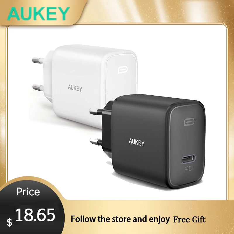 Original AUKEY PA-F1S 20W Fast Charger Adapter USB-C Wall Charging Station EU / US Plug for Smart Phone Tablet Macbook
Original AUKEY PA-F1S 20W Fast Charger Adapter USB-C Wall Charging Station EU / US Plug for Smart Phone Tablet Macbook