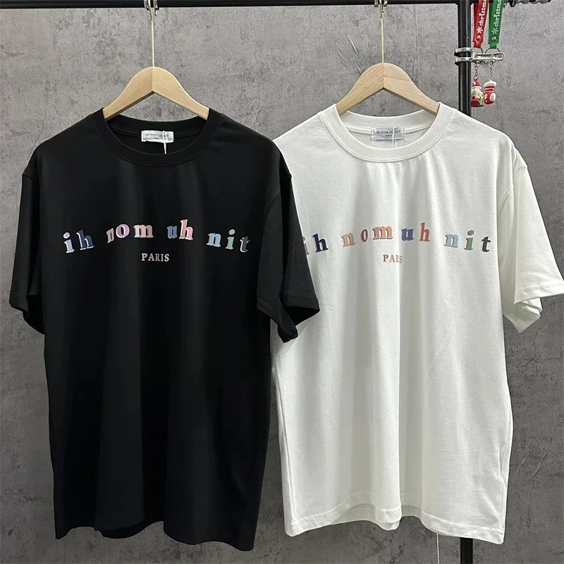 

Высококачественная модная футболка с цветным логотипом NOM UH NIT для мужчин и женщин, уличная одежда унисекс, винтажные футболки