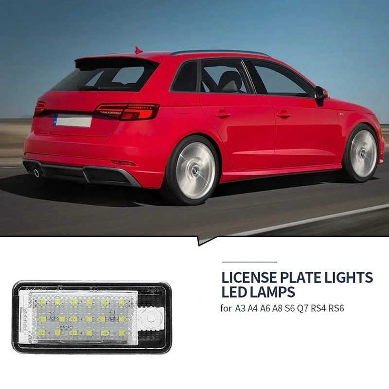 

Car LED License Number Plate Light Lamp White for -Audi A3 S3 8P A4 B6 B7 A5 A6 4F Q7 A8 S8 C6