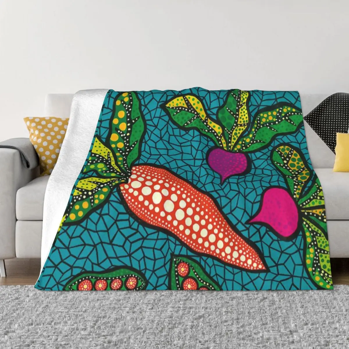 

3D Print Yayoi Kusama Blankets Breathable Soft Flannel Autumn Abstract Art Throw Blanket for Couch Home Bedding