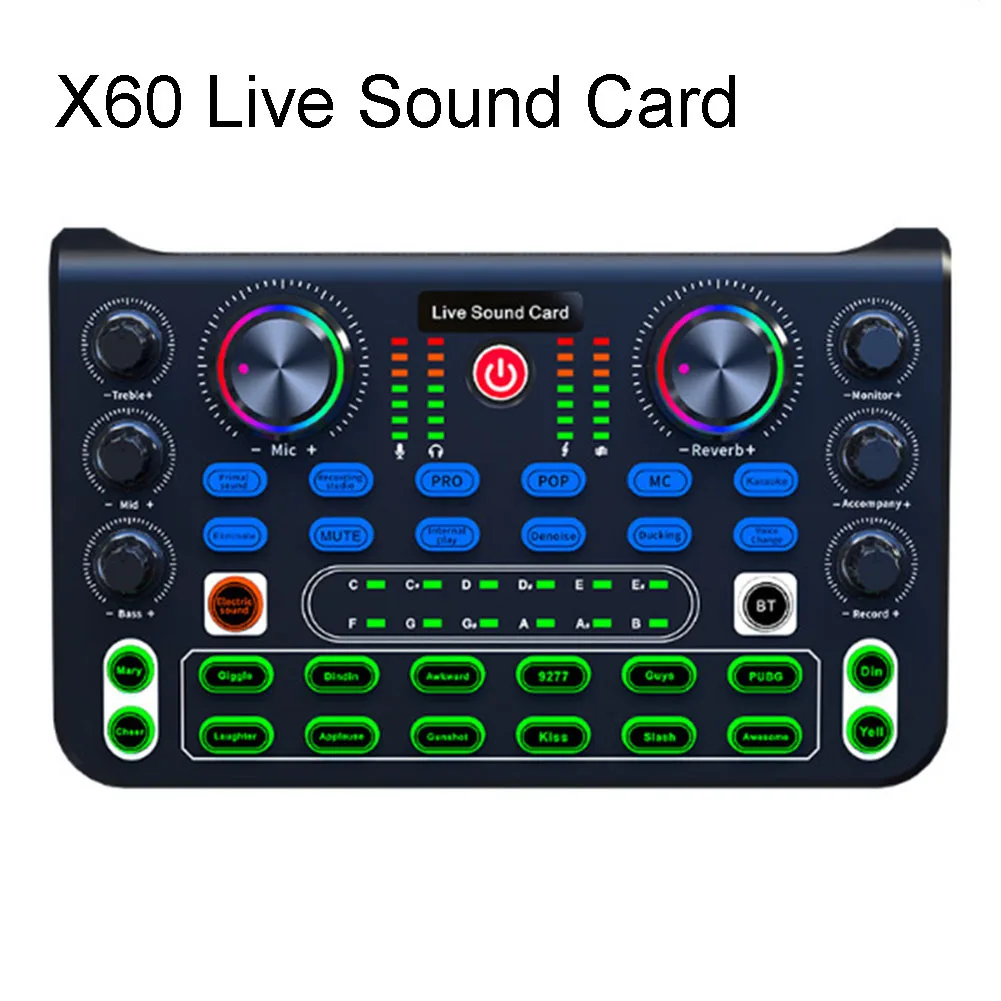 Многофункциональная звуковая карта X60, звуковая карта, звуковой микшер для караоке, трансляций, пения, прямых трансляций, оборудование для миксера
Многофункциональная звуковая карта X60, звуковая карта, звуковой микшер для караоке, трансляций, пения, прямых трансляций, оборудование для миксера