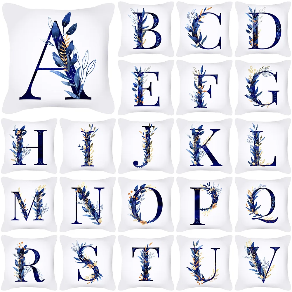 Blue Alphabet Twig Printed Pillowcase White Polyester Cushion Cover for Living Room Sofa Nordic Home Decorative Pillow Covers 
Blue Alphabet Twig Printed Pillowcase White Polyester Cushion Cover for Living Room Sofa Nordic Home Decorative Pillow Covers