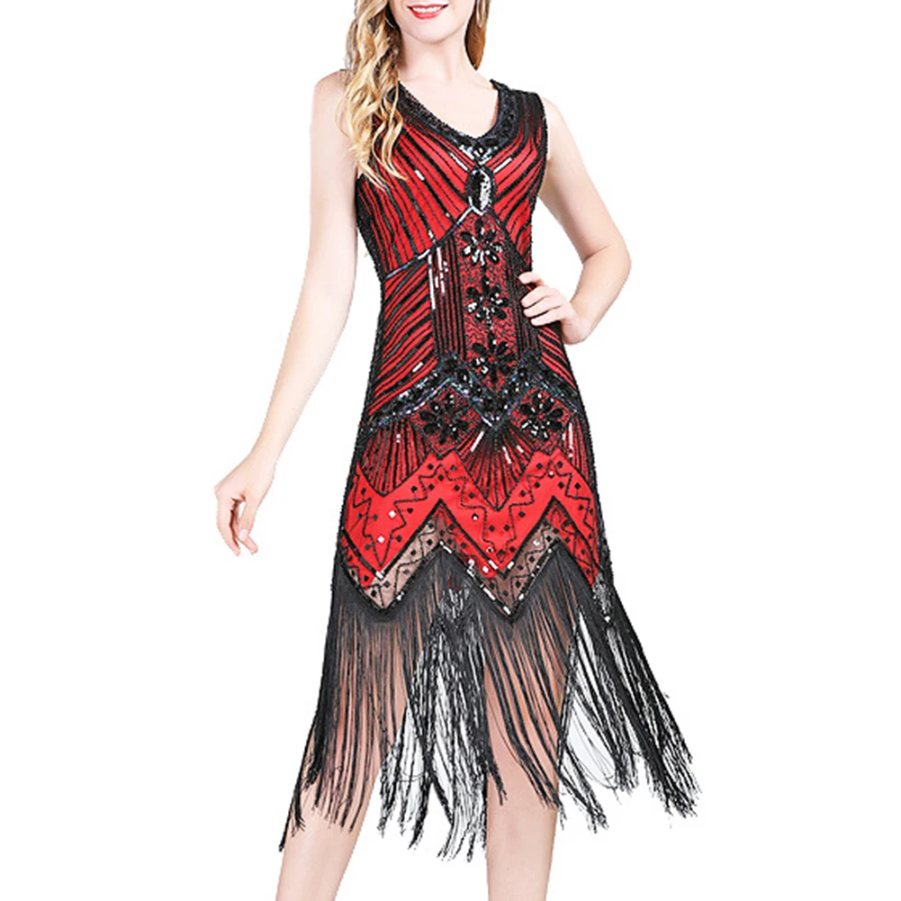 Dance Dress 1920s Vintage Flapper Great Gatsby-Party Dress V-Neck Sleeveless Sequin Beaded Style Style Tassel Flapper Vestidos
Dance Dress 1920s Vintage Flapper Great Gatsby-Party Dress V-Neck Sleeveless Sequin Beaded Style Style Tassel Flapper Vestidos
