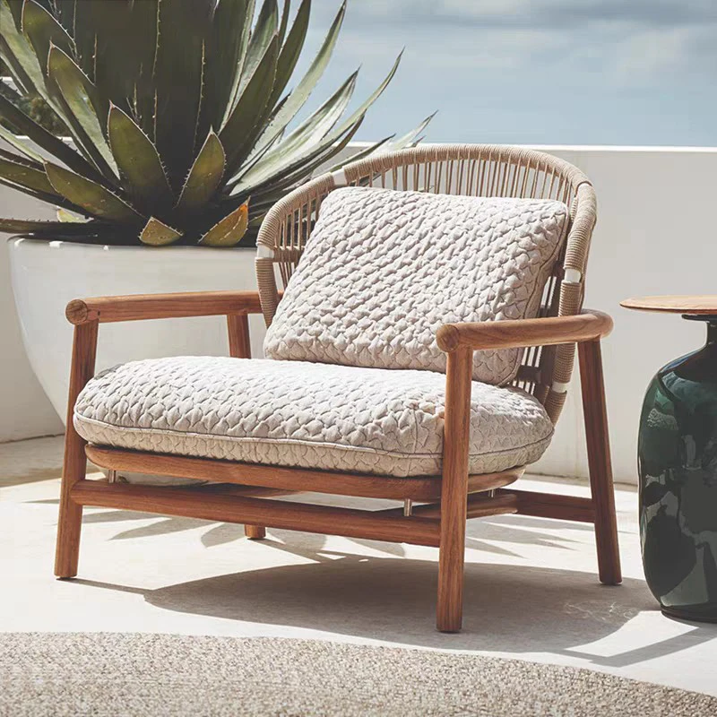 Outdoor balcony teak leisure rattan sofa model room high back rattan chair coffee table courtyard combination
Outdoor balcony teak leisure rattan sofa model room high back rattan chair coffee table courtyard combination