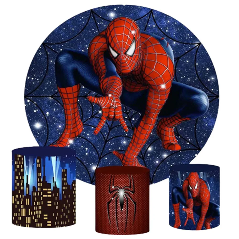 Spider-Man Round Backdrop With 3 Cylinder Covers Background For Photography Baby Shower Boy Birthday Party Decoration Plinth
Spider-Man Round Backdrop With 3 Cylinder Covers Background For Photography Baby Shower Boy Birthday Party Decoration Plinth