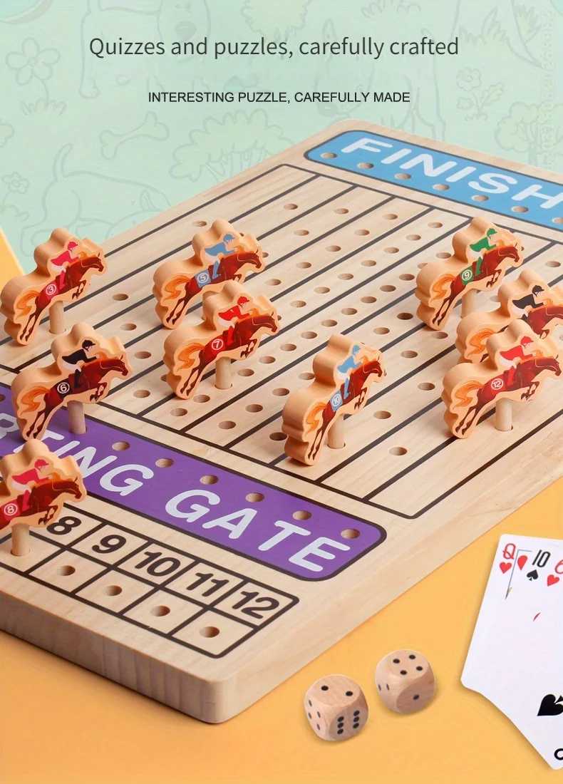 Wooden Board Game Challenge Toy Party Games Kids Family Logical Horseracing Chess Dice Interaction Brain Teaser Toys
Wooden Board Game Challenge Toy Party Games Kids Family Logical Horseracing Chess Dice Interaction Brain Teaser Toys