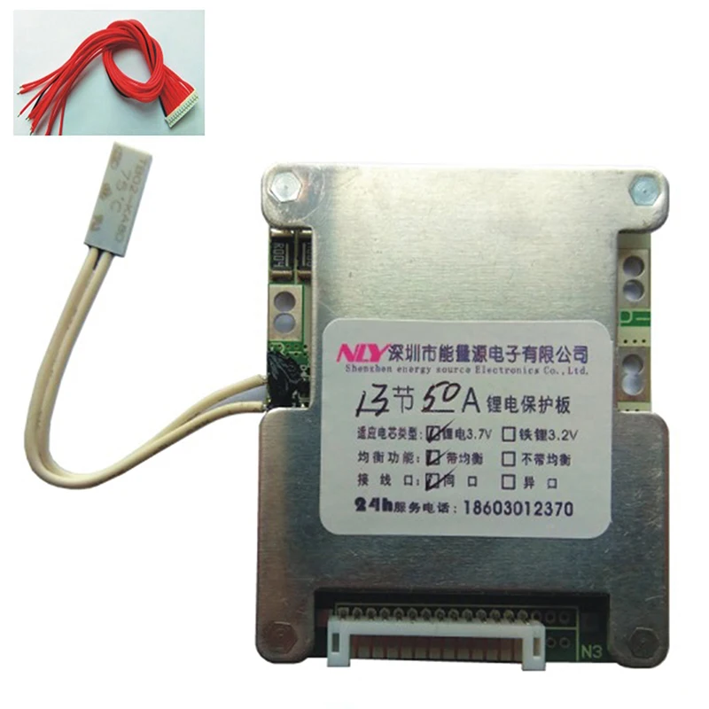 13S 48V 50A 18650 Li-ion Battery Charge Board Lithium Battery Pack BMS Protection PCB Board Equalizer
13S 48V 50A 18650 Li-ion Battery Charge Board Lithium Battery Pack BMS Protection PCB Board Equalizer
