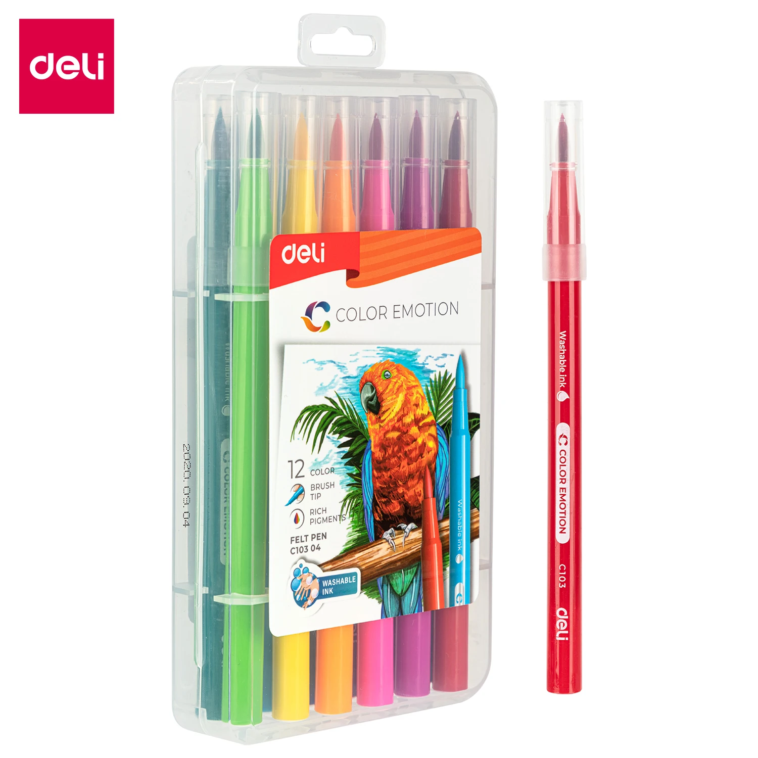 

Deli Felt Pen 12/24 Colors School Supplies Stationery Colored Pen for Kids Students