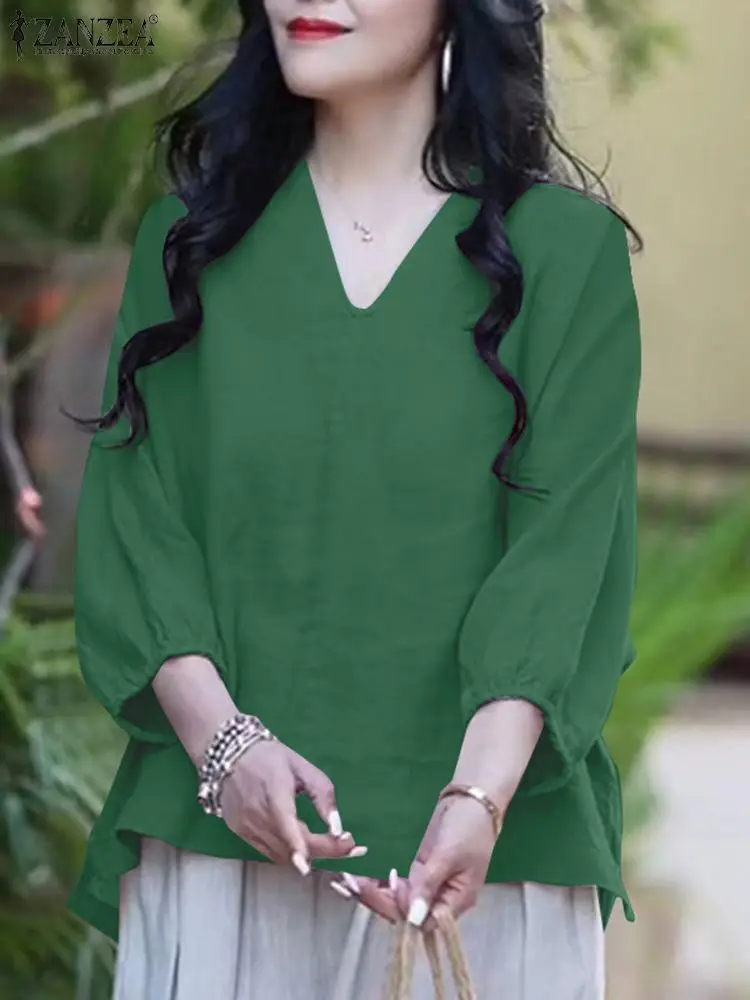 ZANZEA Women Cotton Shirts Fashion Elegant Blouse 2024 Spring Tops Casual Long Sleeve Loose Solid V-neck Office Blusas Feminina
ZANZEA Women Cotton Shirts Fashion Elegant Blouse 2024 Spring Tops Casual Long Sleeve Loose Solid V-neck Office Blusas Feminina