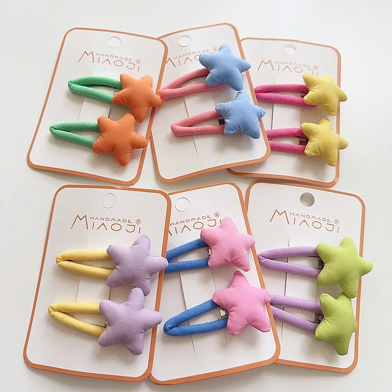 

2023NEW Girls Star Hairpins Ornament Kid Candy Color Star Hair Barrettes BB Clip Side Bang Clip Headwear DIY Styling Accessories