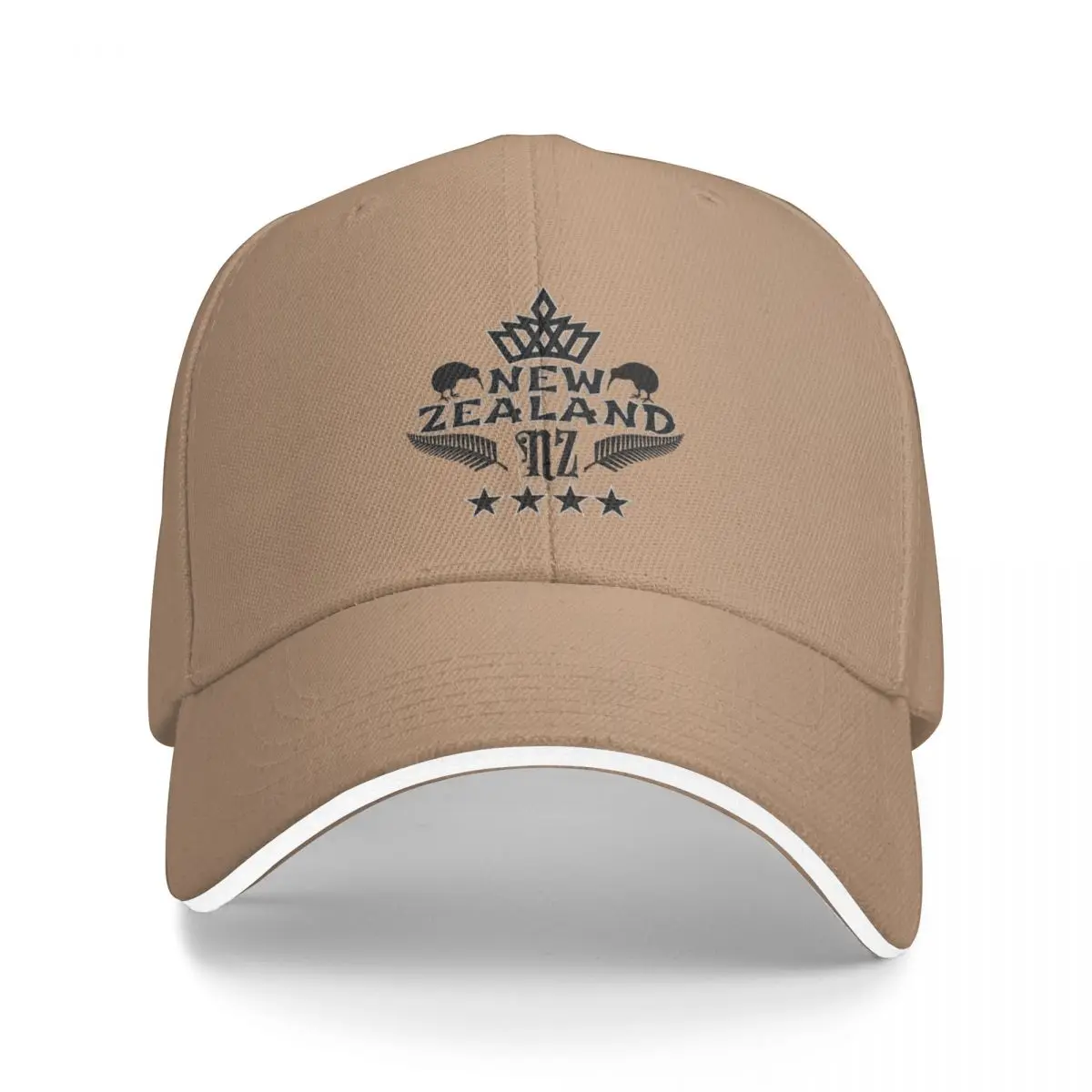 

did you forget to get a souvenir or gift New Zealandsilver fern kiwi birds crown and stars Bucket Hat Baseball Cap