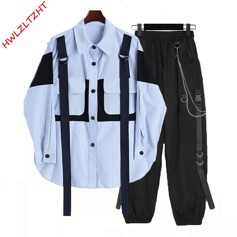 Unisex Two Piece Set Loose Stitching Ribbon Blue Shirt+Chian Cargo Pants Loose Style For Unisex
Unisex Two Piece Set Loose Stitching Ribbon Blue Shirt+Chian Cargo Pants Loose Style For Unisex
