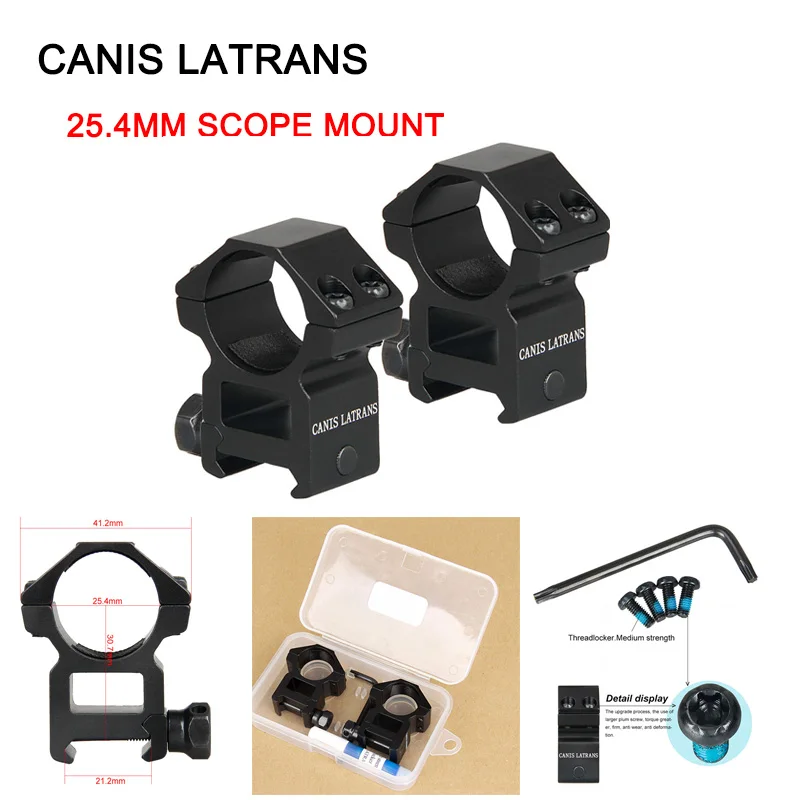 

Canis Latrans Tactical airsoft accessories 25.4mm scope Rings 21.2mm Rail Scope Mount for hunting rifle scope GZ24-0106B