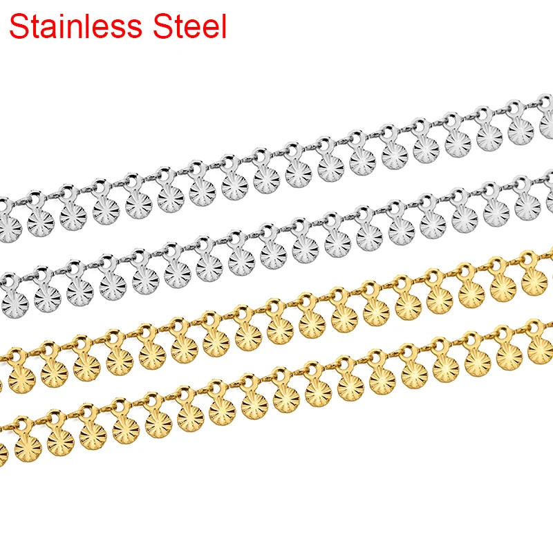 

1meters Stainless Steel Chains Bulk Gold Color 6mm Metal Link Chains Lot for Craft Diy Bracelet Necklace Jewelry Making Supplies