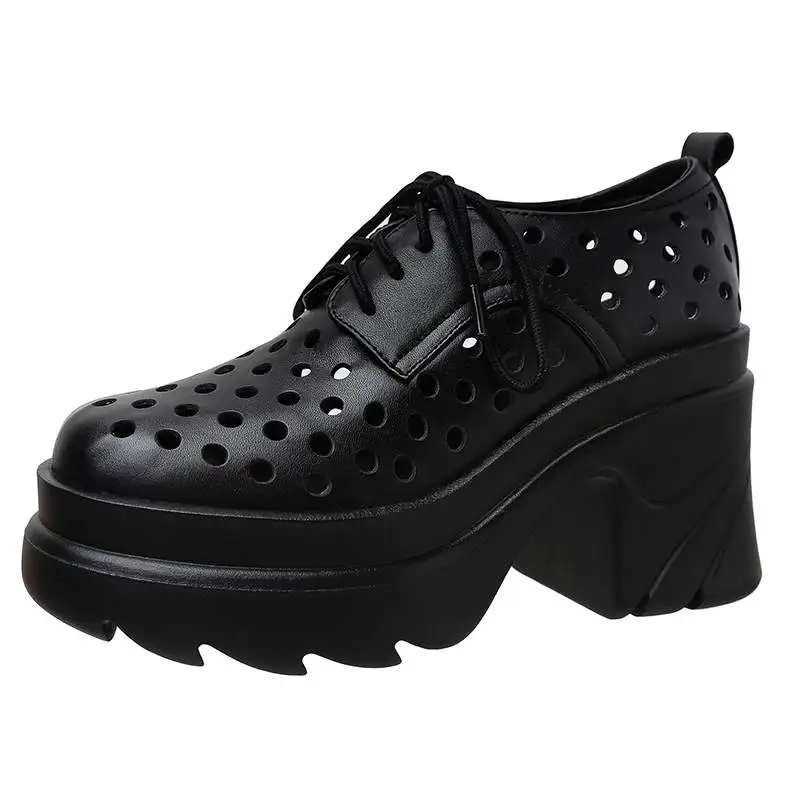 Vichelo Hot genuine leather ins super thick high heels platform white sneakers round toe summer lace up hollow out leisure pumps
Vichelo Hot genuine leather ins super thick high heels platform white sneakers round toe summer lace up hollow out leisure pumps