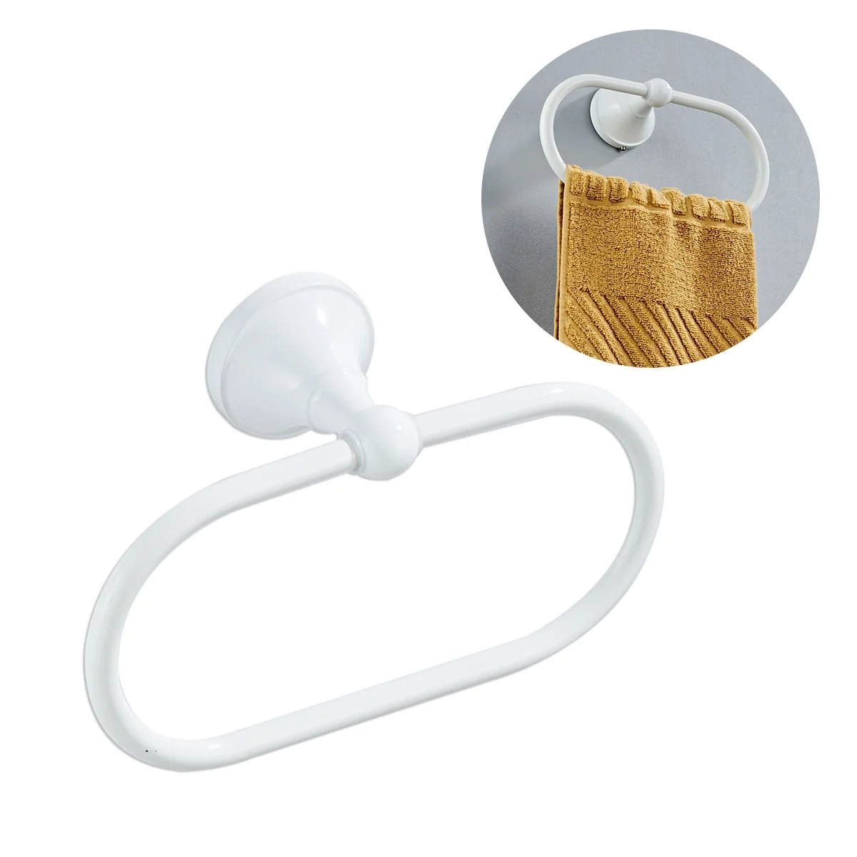 White Wall Mounted Towel Ring for Bathroom Kitchen Bath Towel Holder Hangers Wall Mount Heavy Duty Storage Stainless Steel
White Wall Mounted Towel Ring for Bathroom Kitchen Bath Towel Holder Hangers Wall Mount Heavy Duty Storage Stainless Steel