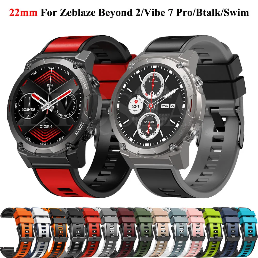 New 22mm Strap For Zeblaze Vibe 7 Pro/Btalk/Swim Sport Silicone Band For Zeblaze Beyond 2/Stratos2/GTR 2/NEO3 Watchband Bracelet
New 22mm Strap For Zeblaze Vibe 7 Pro/Btalk/Swim Sport Silicone Band For Zeblaze Beyond 2/Stratos2/GTR 2/NEO3 Watchband Bracelet