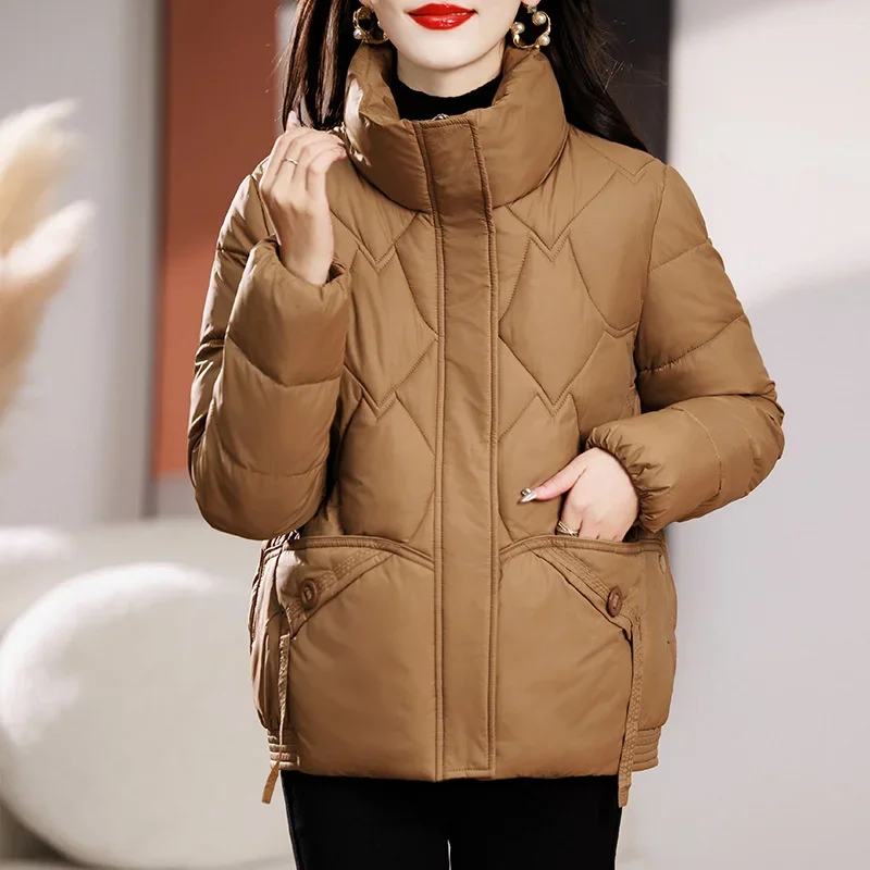 

Женская зимняя куртка, новинка 2023, Женская куртка с хлопковой подкладкой, корейское свободное короткое хлопковое базовое пальто, женские парки, зимняя женская верхняя одежда