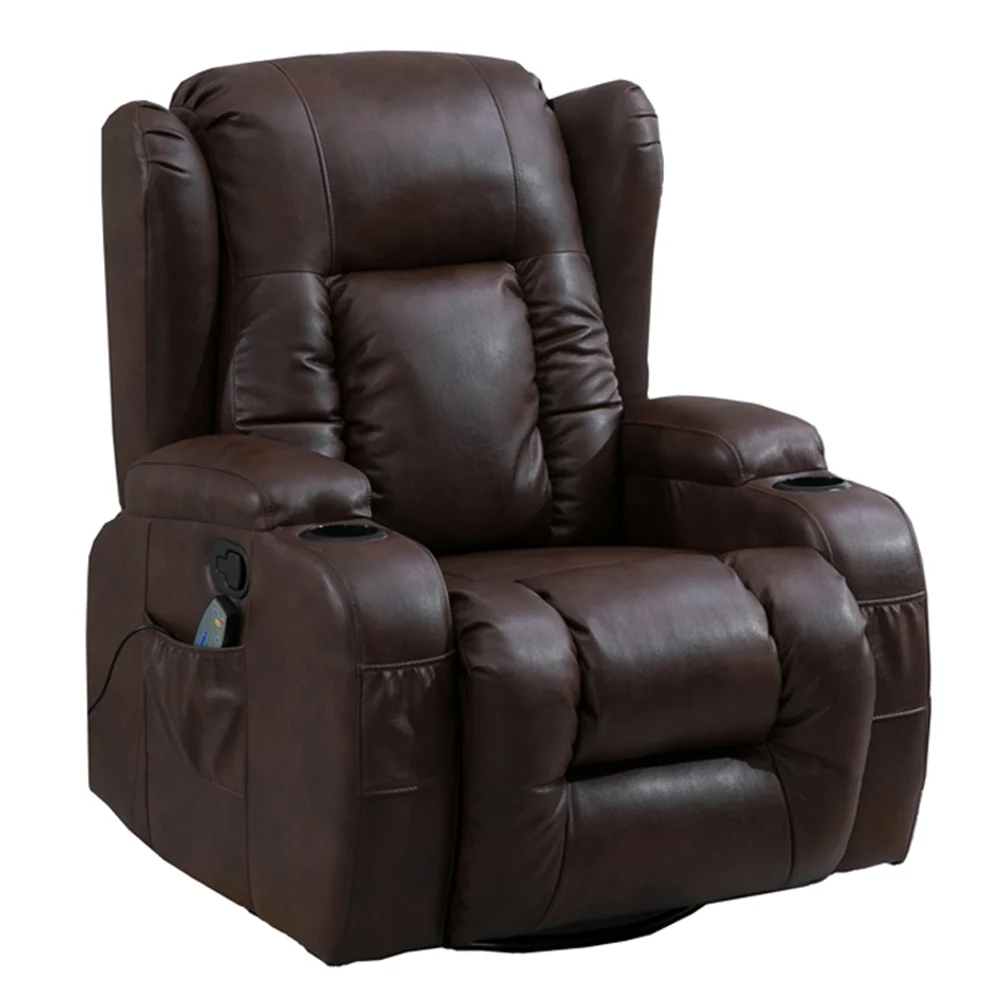 Heated vibration massage recliner leather sofa chair with swivel rocker function BRC-322
Heated vibration massage recliner leather sofa chair with swivel rocker function BRC-322
