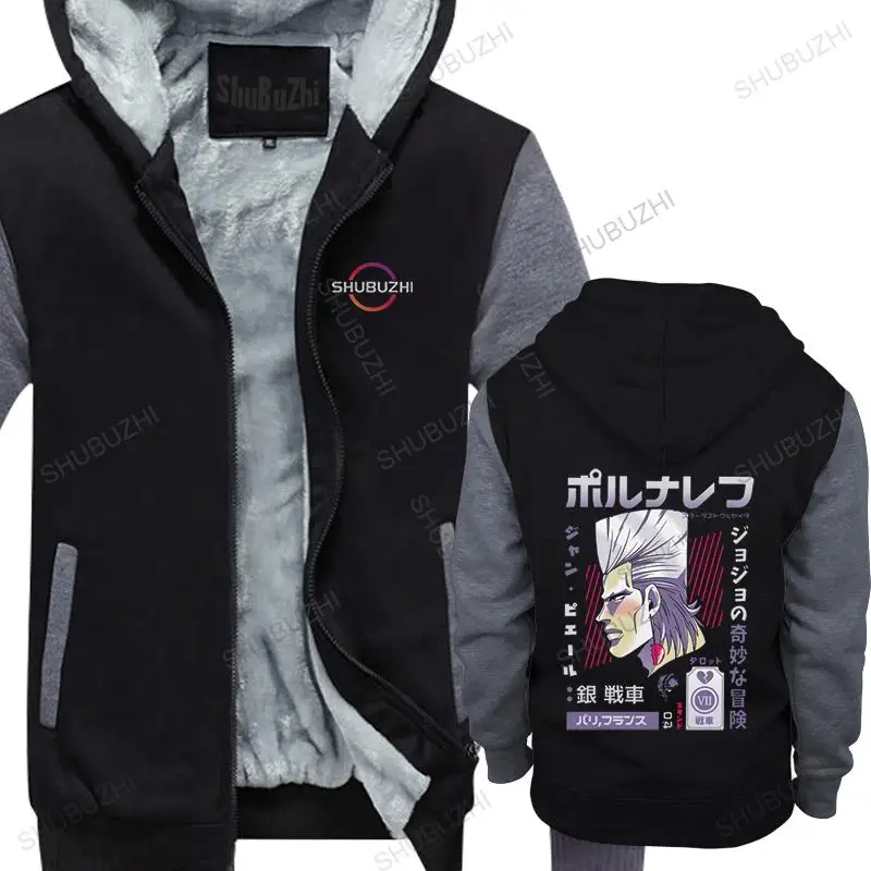 Cool Jojos Bizarre Adventure hoodies Men's zipper fall Jean Polnareff winter Cotton Anime Manga fleece High Quality Tops Gift
Cool Jojos Bizarre Adventure hoodies Men's zipper fall Jean Polnareff winter Cotton Anime Manga fleece High Quality Tops Gift