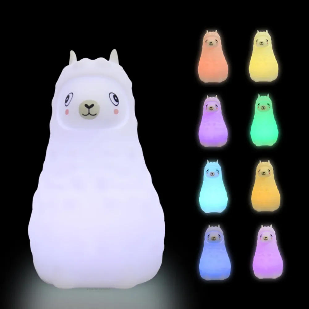 Alpaca LED Night Light Touch Sensor Colorful Silicone Animal Lamp Battery Powered Bedroom Bedside Lamp for Children Baby Gift
Alpaca LED Night Light Touch Sensor Colorful Silicone Animal Lamp Battery Powered Bedroom Bedside Lamp for Children Baby Gift