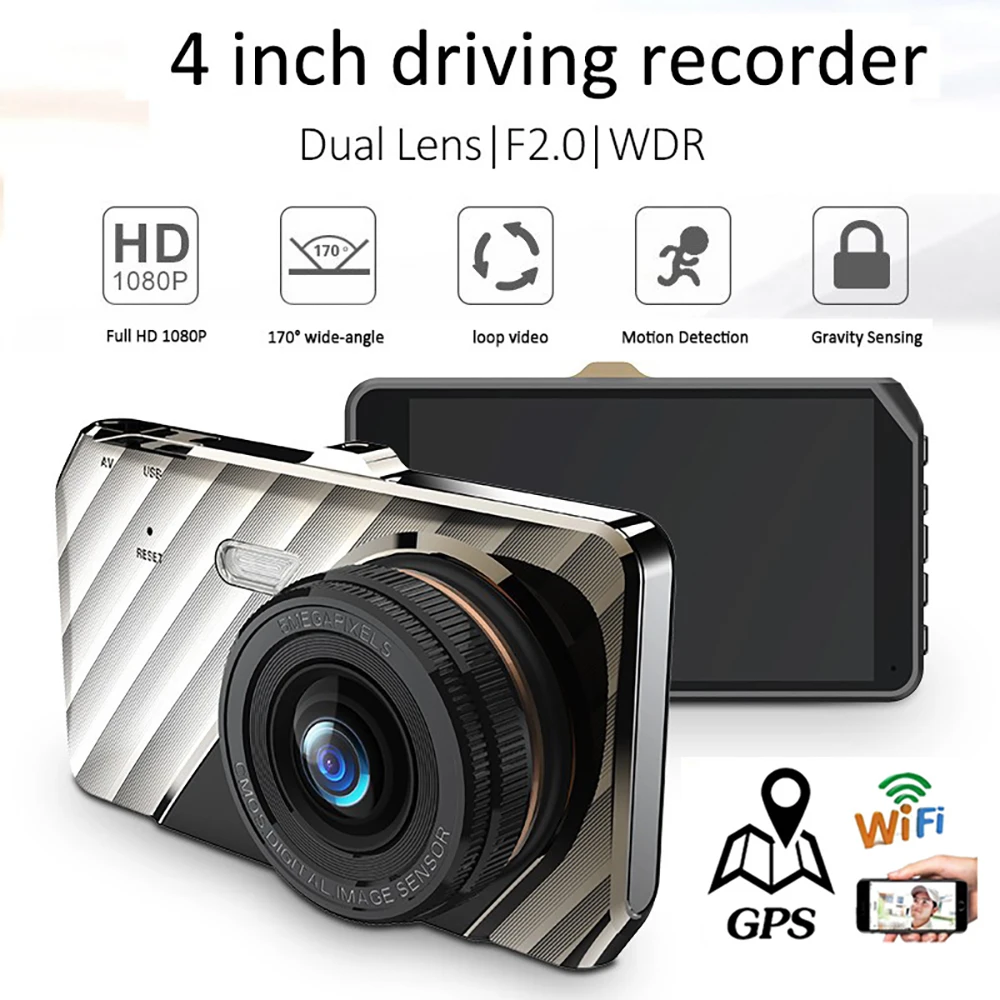 

Автомобильный видеорегистратор Wi-Fi Full HD 1080P, видеорегистратор с камерой заднего вида, видеорегистратор с ночным видением, черный ящик, видеорегистратор, автомобильные видеорегистраторы, GPS-трекер