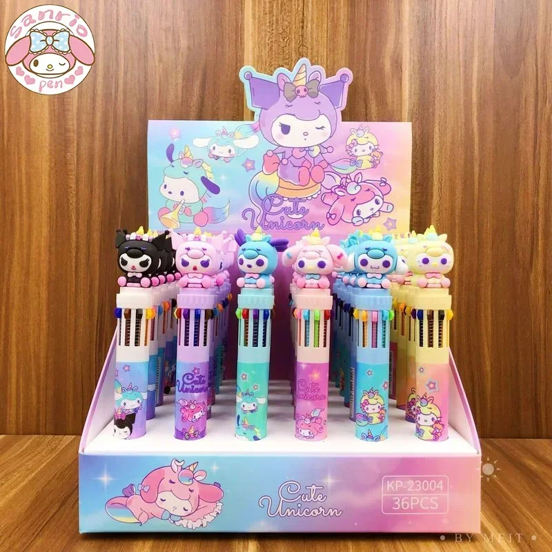 36pcs Sanrio Ballpoint Pen Kuromi 10 Color Press 0.7mm Girl Heart Cartoon Press Multifunctional Pen Student Stationery Wholesale
36pcs Sanrio Ballpoint Pen Kuromi 10 Color Press 0.7mm Girl Heart Cartoon Press Multifunctional Pen Student Stationery Wholesale